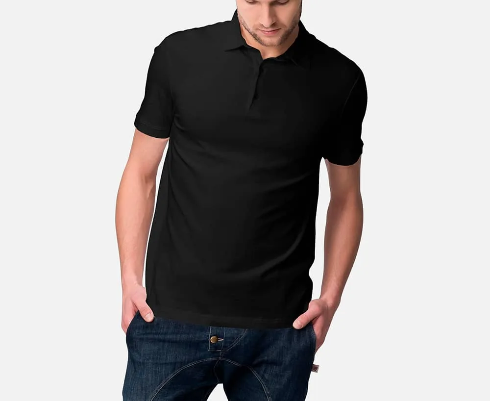 Camiseta tipo polo Lafayette negra premium