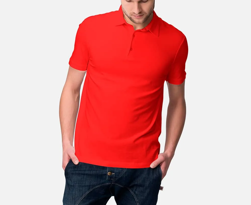 Camiseta tipo polo Lafayette roja premium